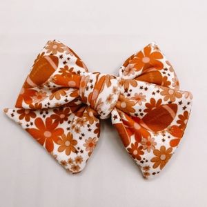 Kids Floral Football Clip-on Bow
